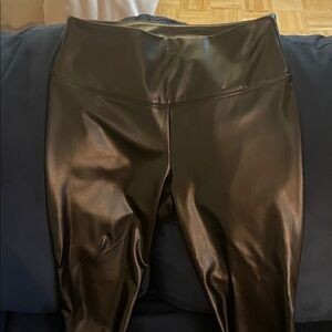 Black Vegan Leather Leggings